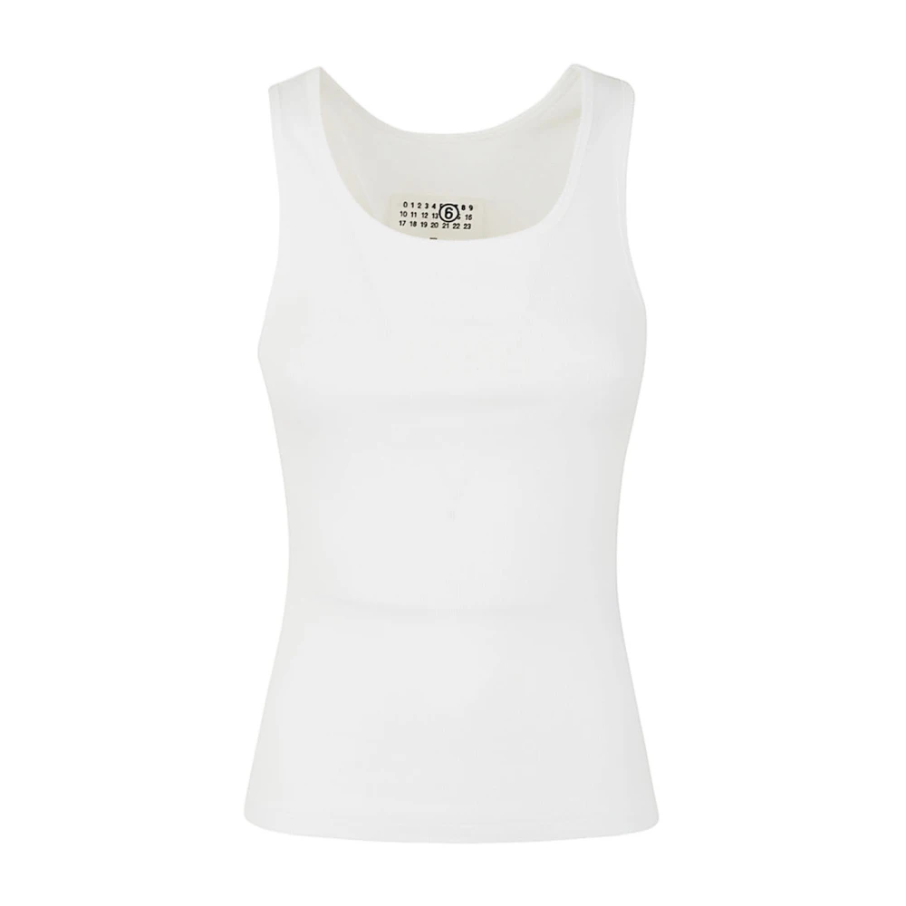 MM6 Maison Margiela Witte Top zonder Mouwen White Dames
