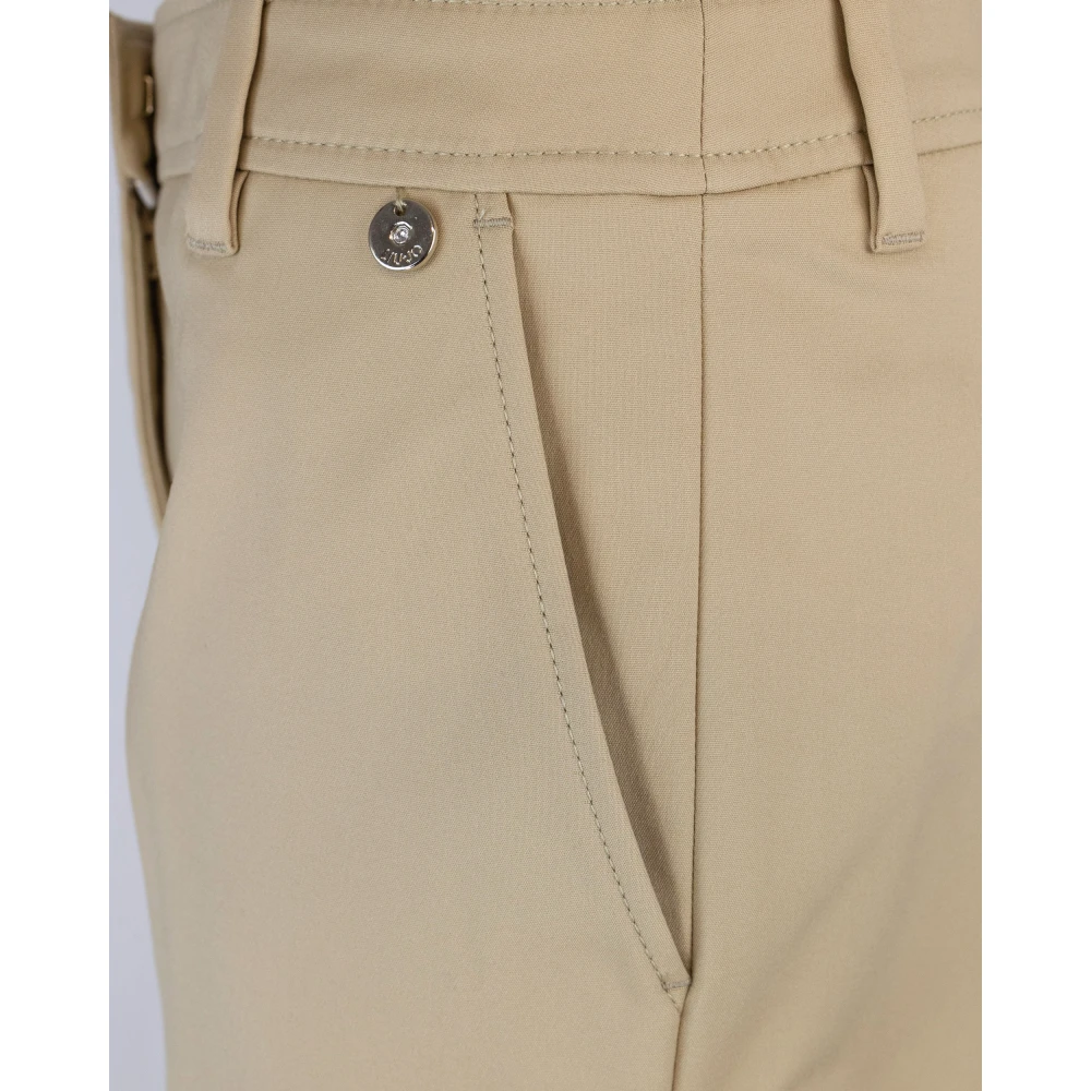 Liu Jo Beige Katoen Stretch Sigaret Broek Beige Dames