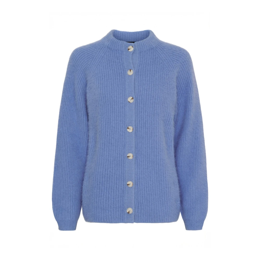 Btfcph Women's Blue Cashmere & Raccoon-Blend Cardigan - Cardigans - M - Knitwear