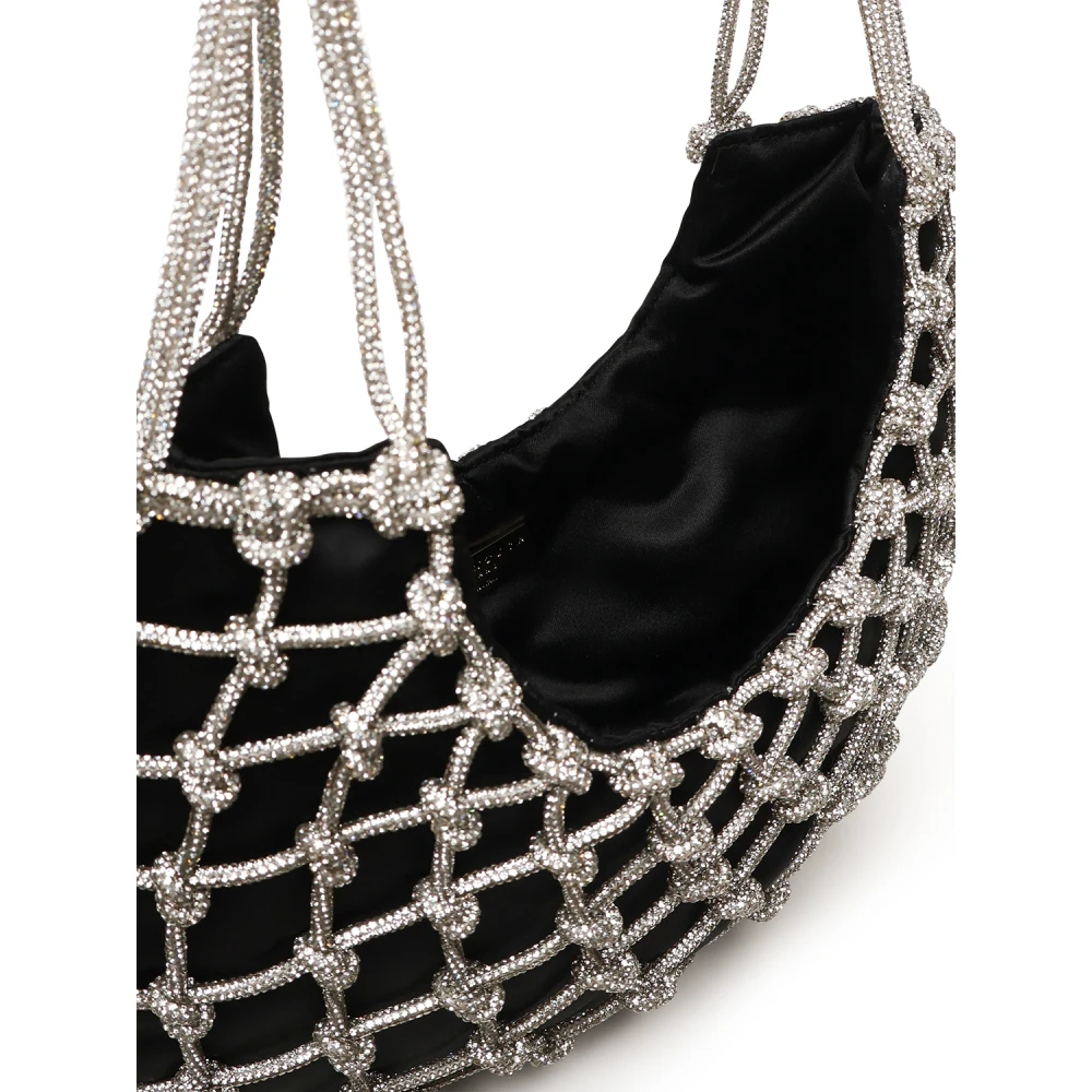 Rosantica Handgeweven Zwarte Kristal Messing Tas Black Dames