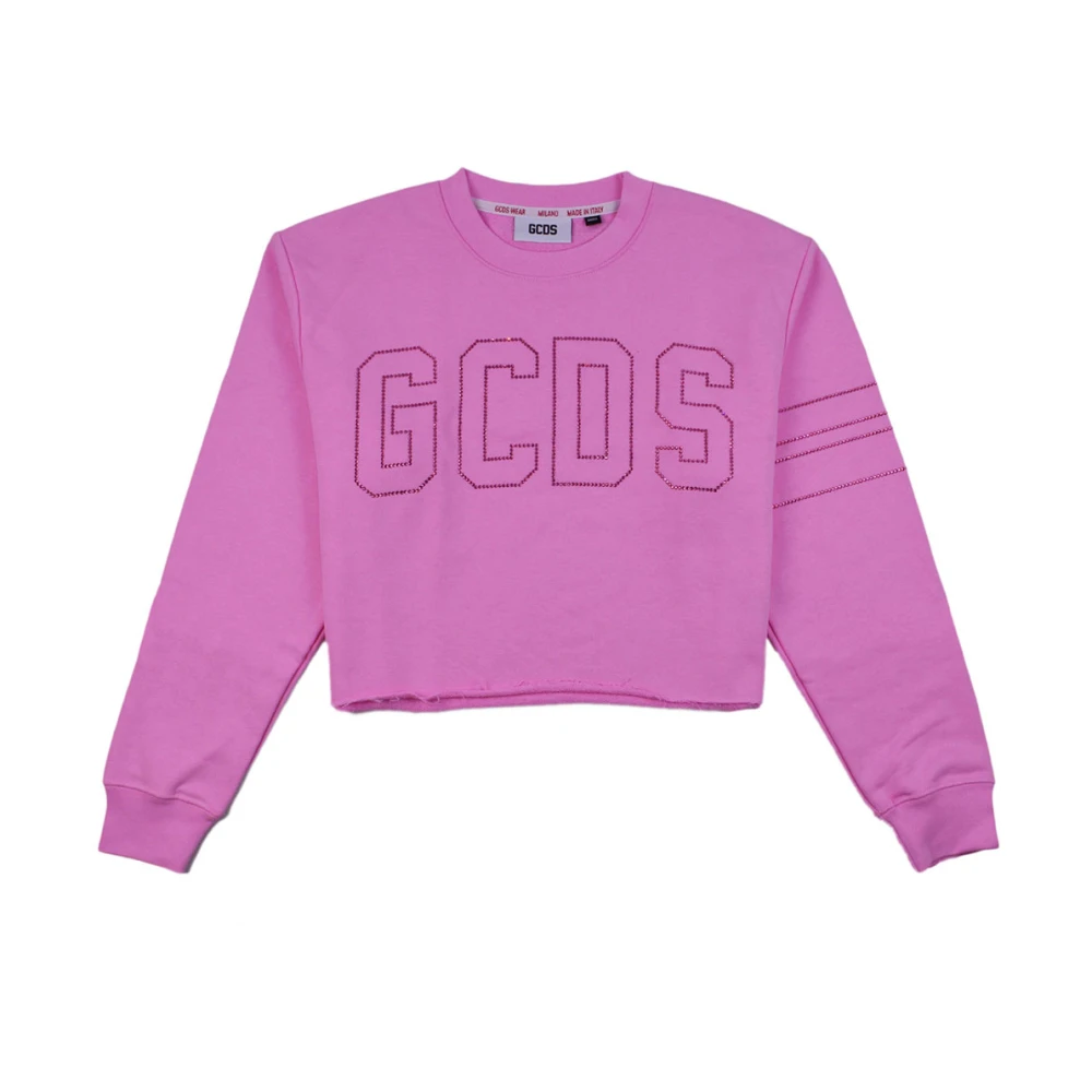 Gcds Bling Crop Sweatshirt Pink Dames