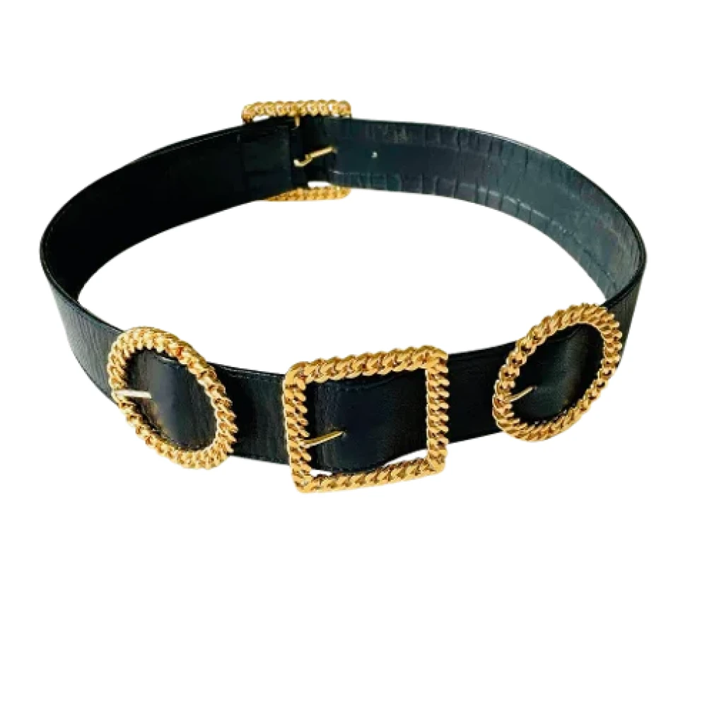 Chanel Vintage Pre-owned Leather belts Black Dames