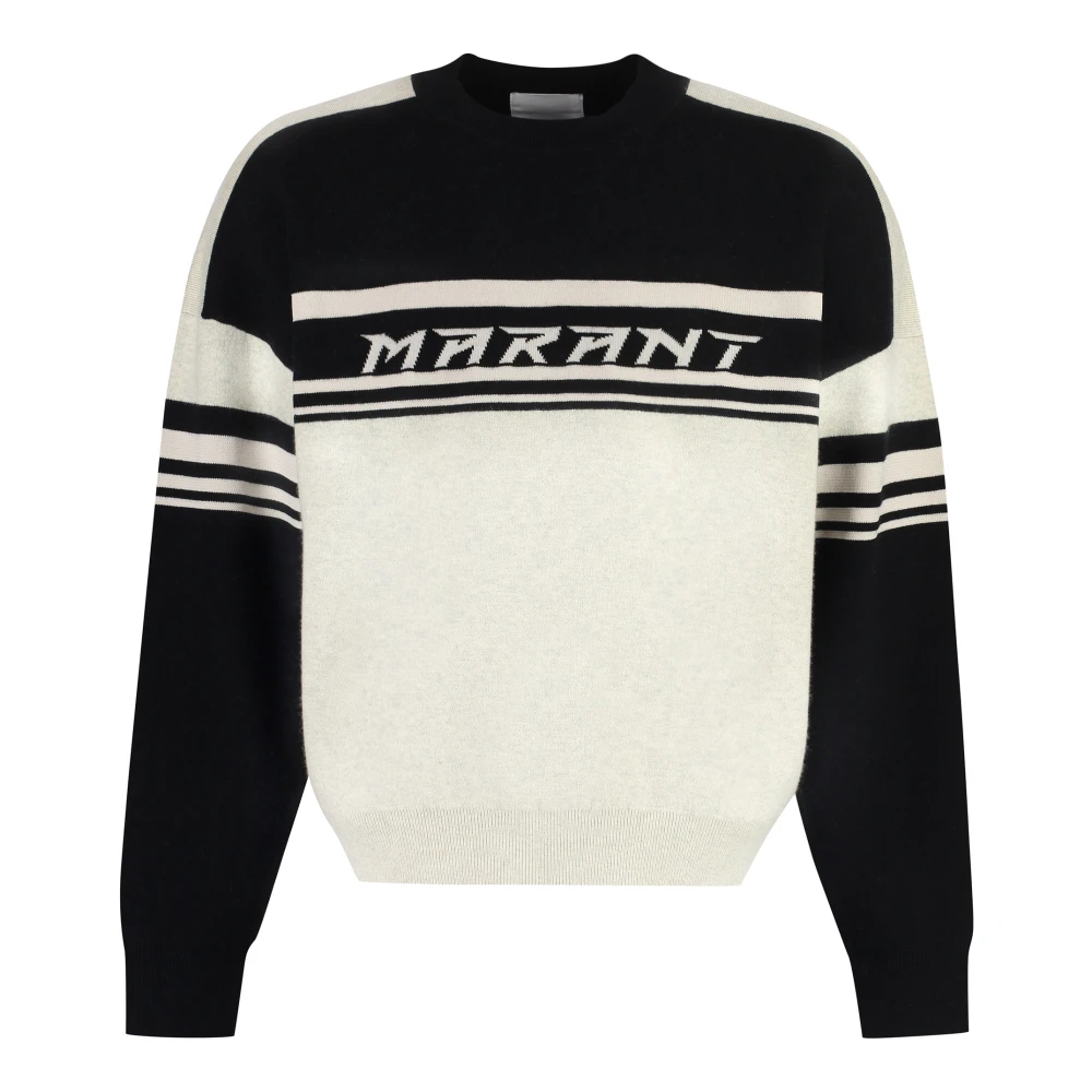 Isabel marant Gestreepte Crew-Neck Sweater Beige Heren