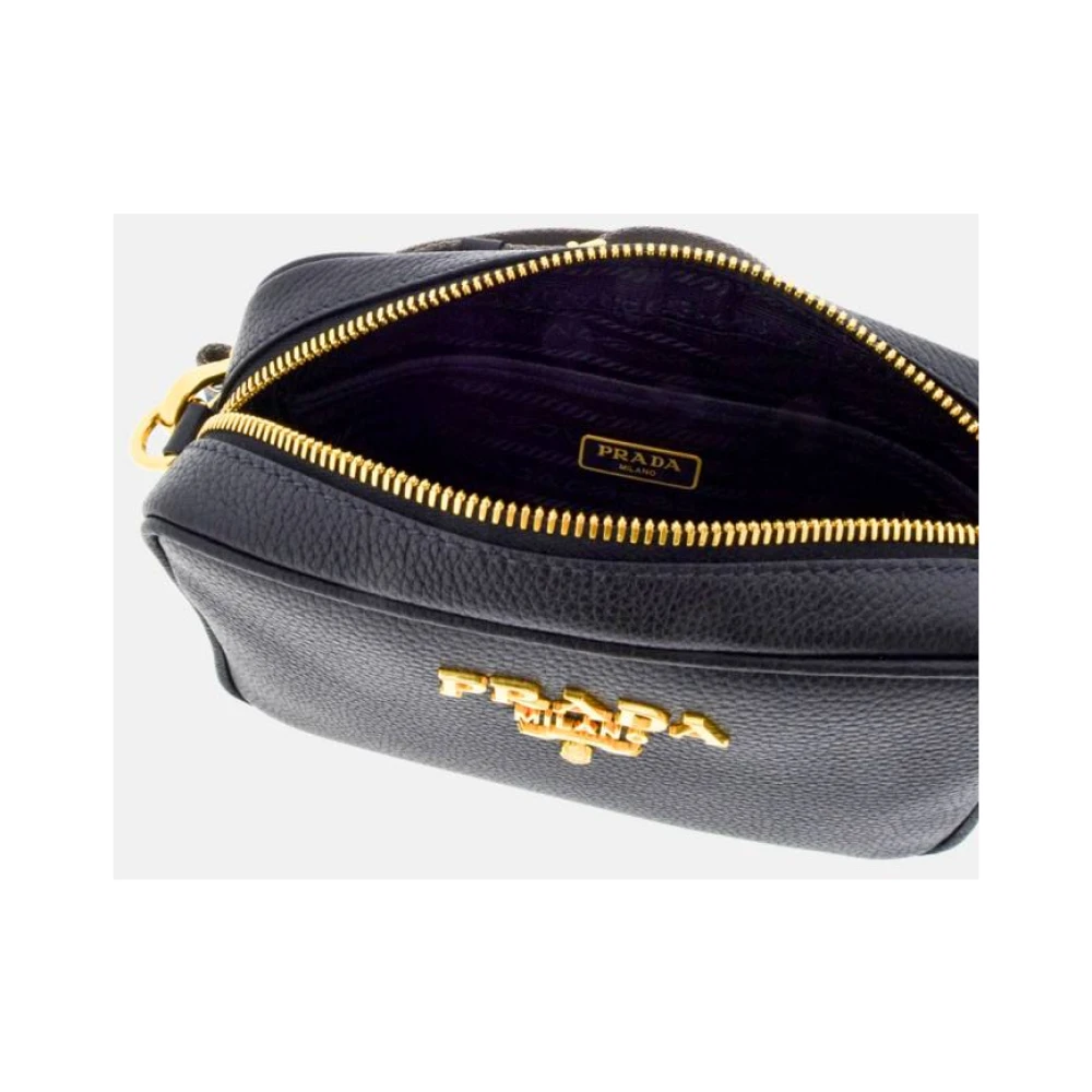 Prada Zwarte Mini Phenix Leren Tas Black Dames