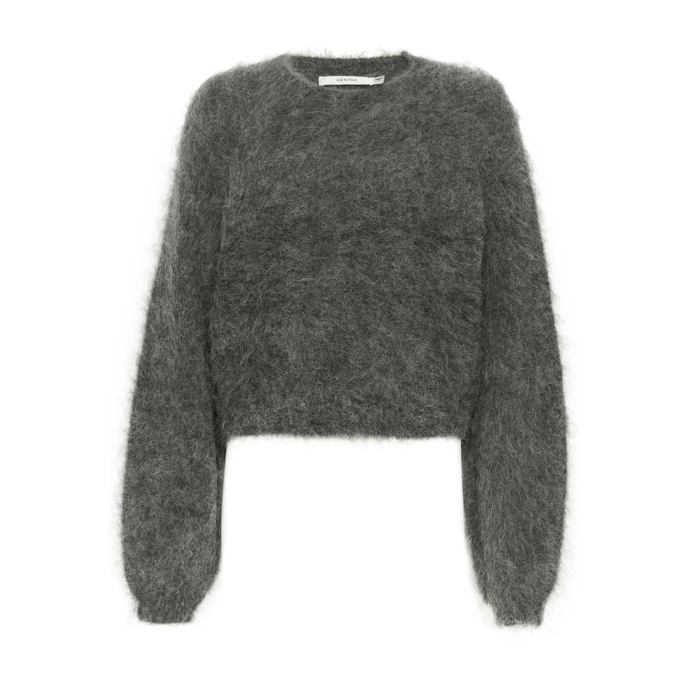 Gestuz Korte Pinstripe Pullover Trui Gray Dames