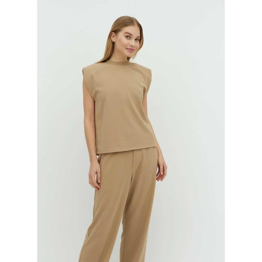 MbyM Beige Wide Leg Broek Emmett Beige Dames