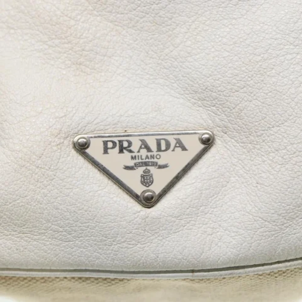 Prada Vintage Pre-owned Canvas prada-bags Beige Dames