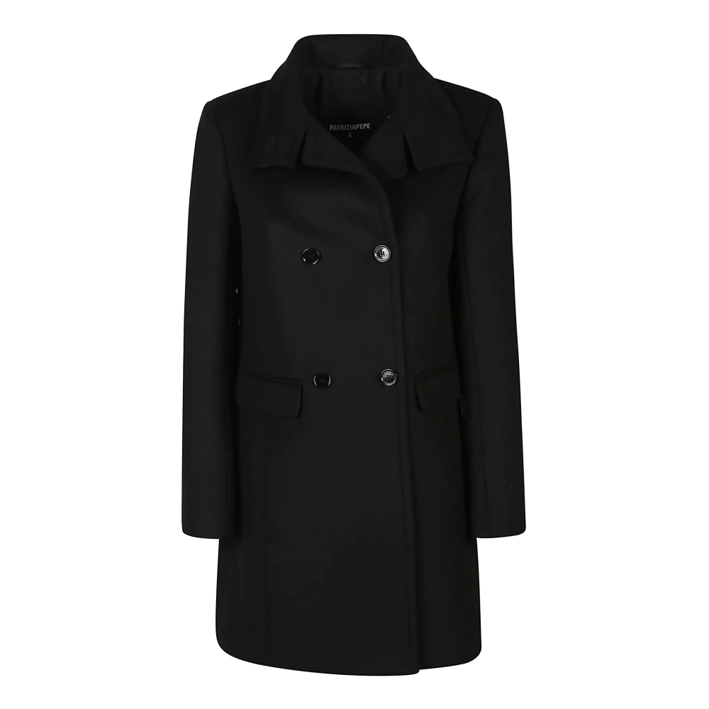 PATRIZIA PEPE Stijlvolle Winterjas voor Vrouwen Black Dames
