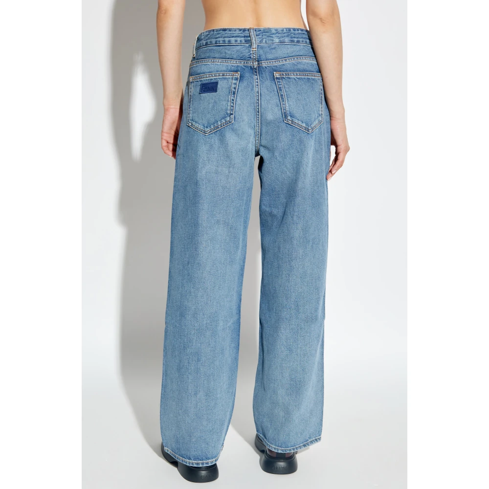 Ganni Straight-leg jeans Blue Dames