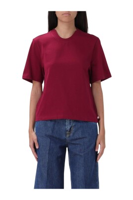 tee-shirt-rouge-a-col-rond-pour-femmes