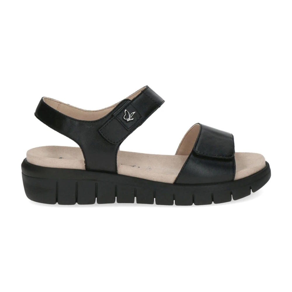 Caprice Women's Black Casual Open Flat Sandals - Flat Sandals - 4 Uk - Shoes