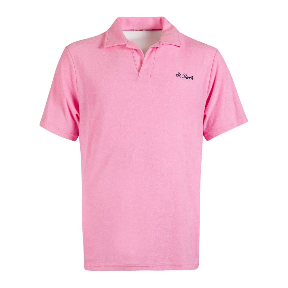 MC2 Saint Barth Roze Terry Polo Shirt Pink Heren