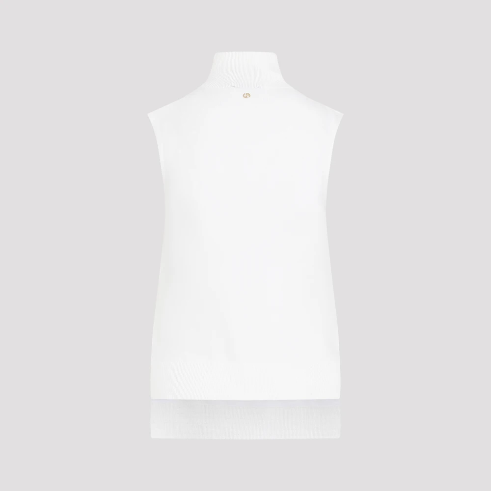 Giorgio Armani Blauwe Wol Topwear Aw24 White Dames