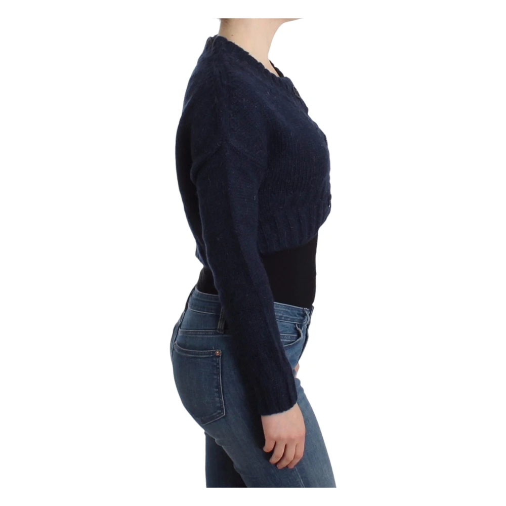 John Galliano Blauwe Cropped Cardigan met Stijl Blue Dames
