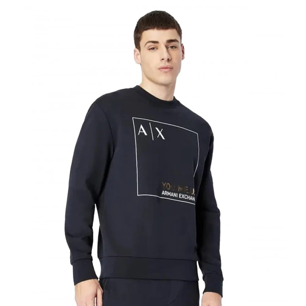 Armani Logo Sweatshirt You.me.us. Blue Heren