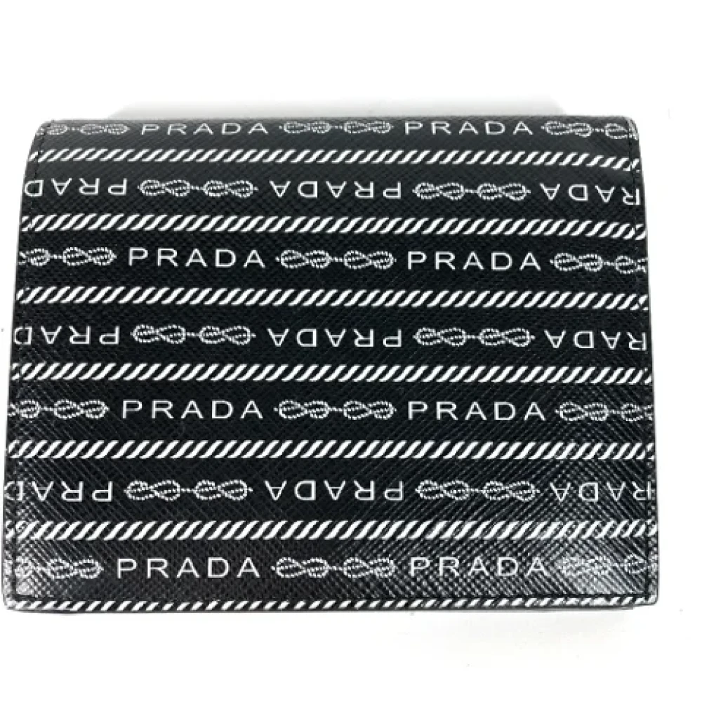 Prada Vintage Pre-owned Leather wallets Black Dames