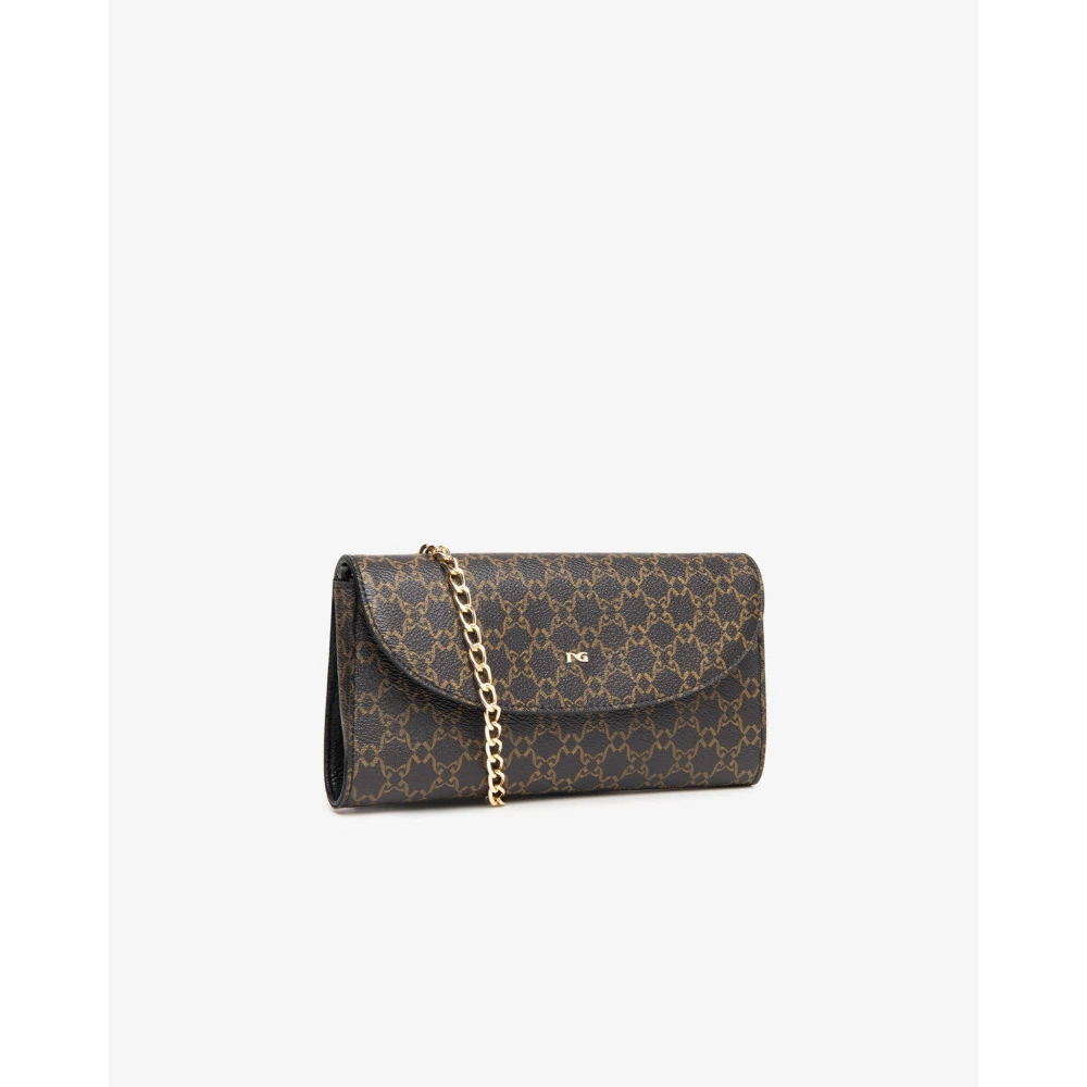 Nerogiardini Stijlvolle technische materiaal dames clutch Brown Dames