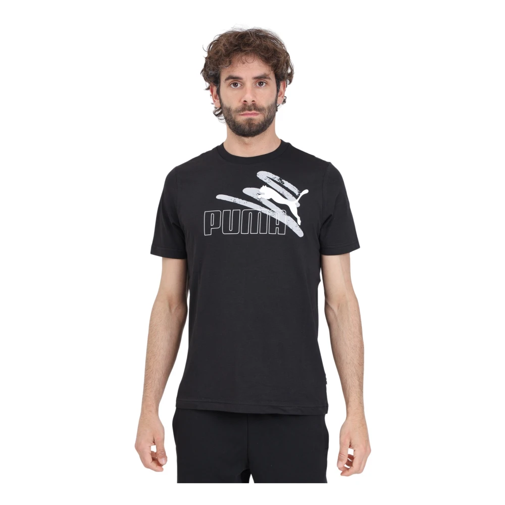 Puma Sportief Zwart T-shirt met Logo Print Black Heren