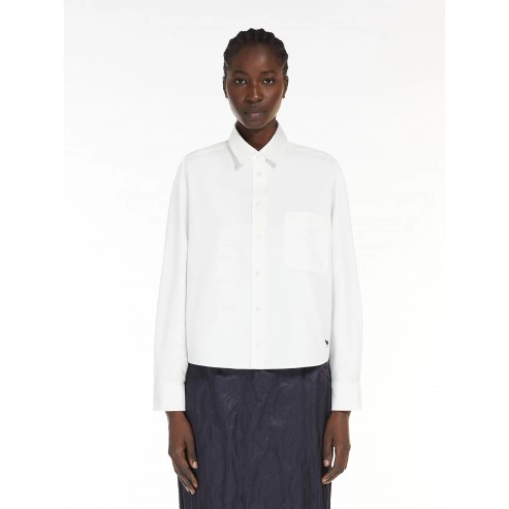 Max Mara Klassieke Witte Oxford Katoenen Overhemd White Dames