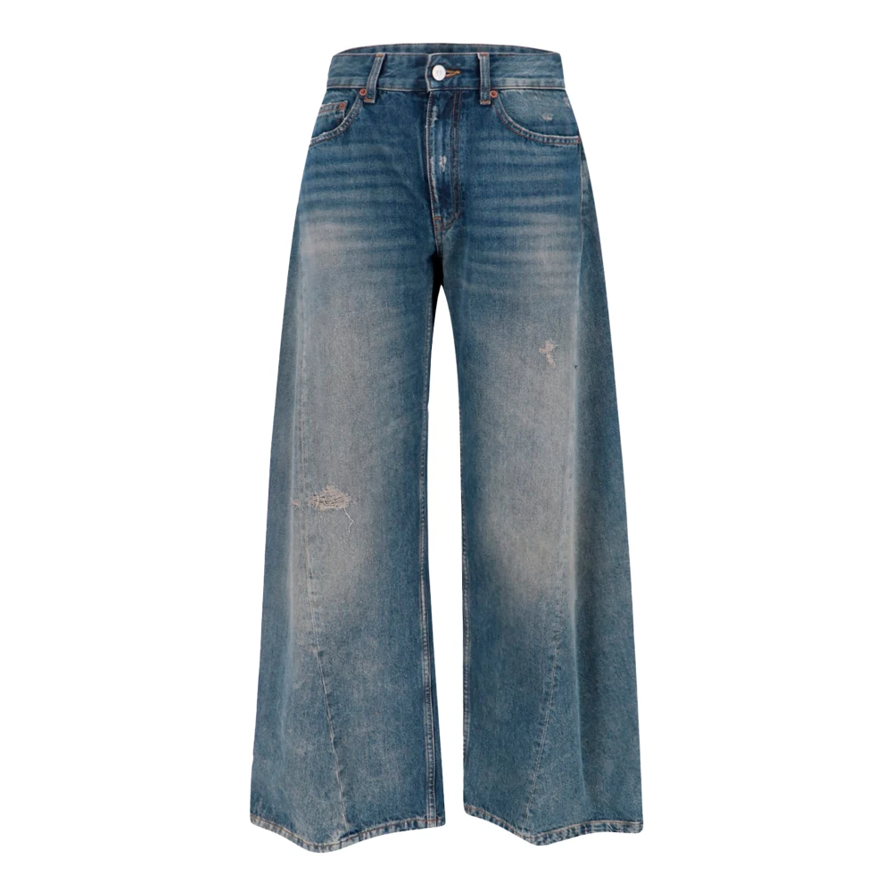 Mm6 Maison Margiela Women's Blue Wide Jeans - Wide Jeans - W27 - Jeans