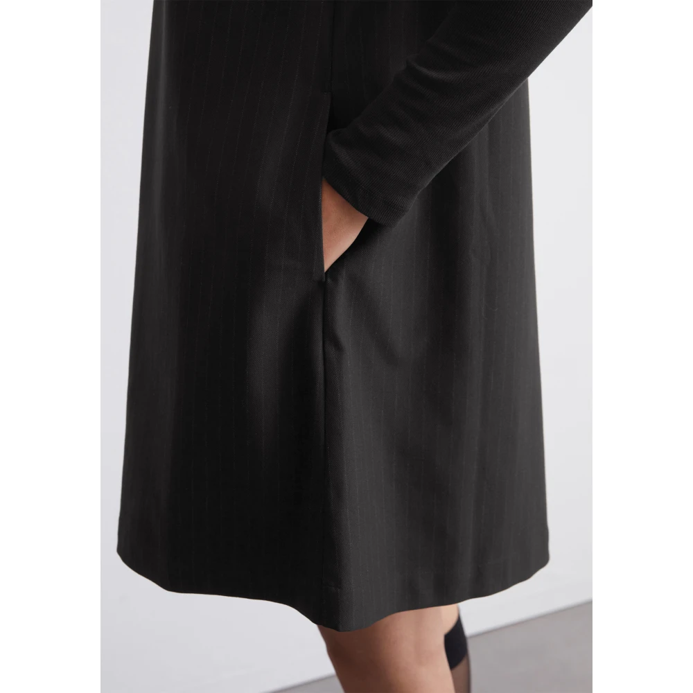 Marc O'Polo Pinstripe jurk regular Black Dames