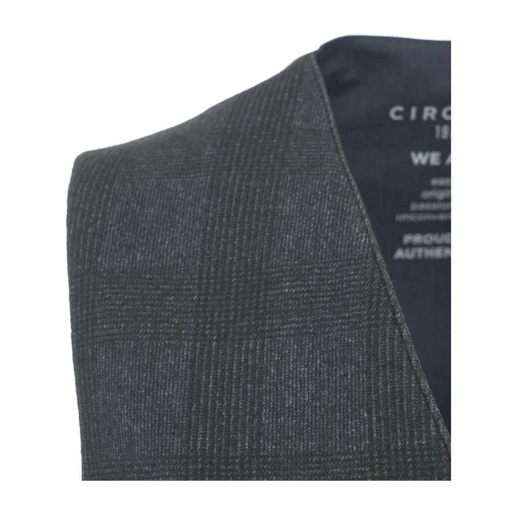 Circolo 1901 Blauwe Glen Check Single-Breasted Vest Blue Heren