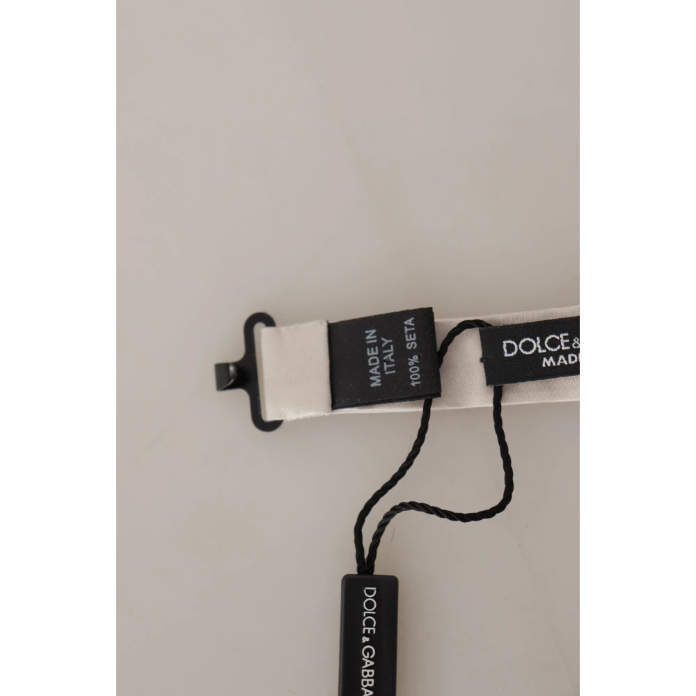 Dolce & Gabbana Exquise Grijze Zijden Vlinderdas Gray Heren