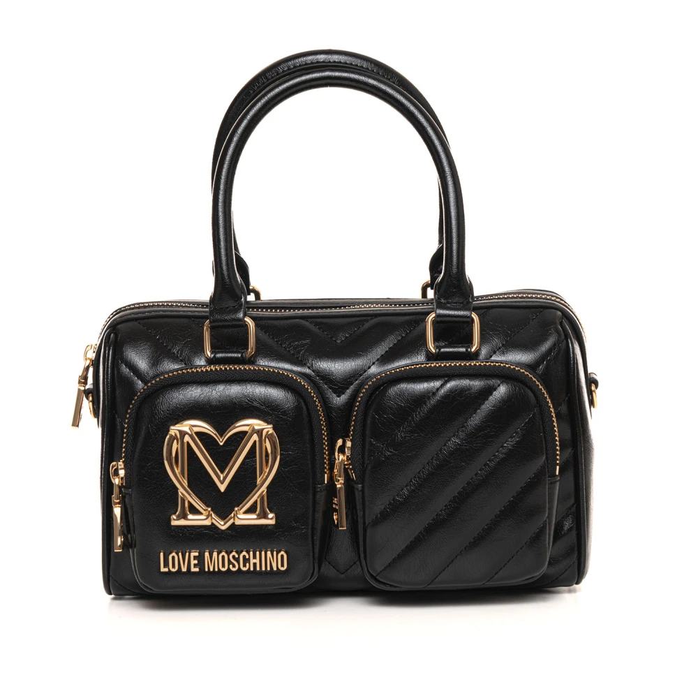 Love Moschino Stijlvolle Box Tas met Ritssluiting Black Dames