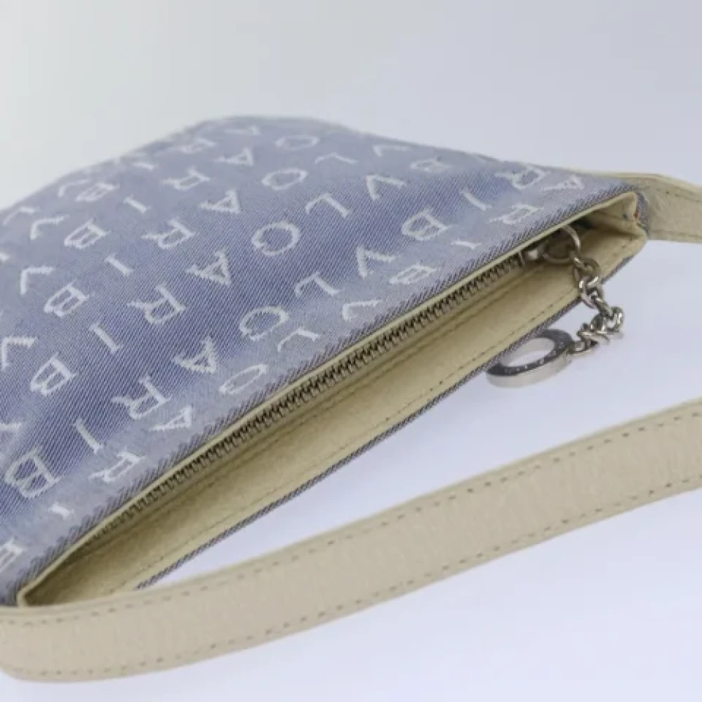 Bvlgari Vintage Pre-owned Canvas shoulder-bags Blue Dames