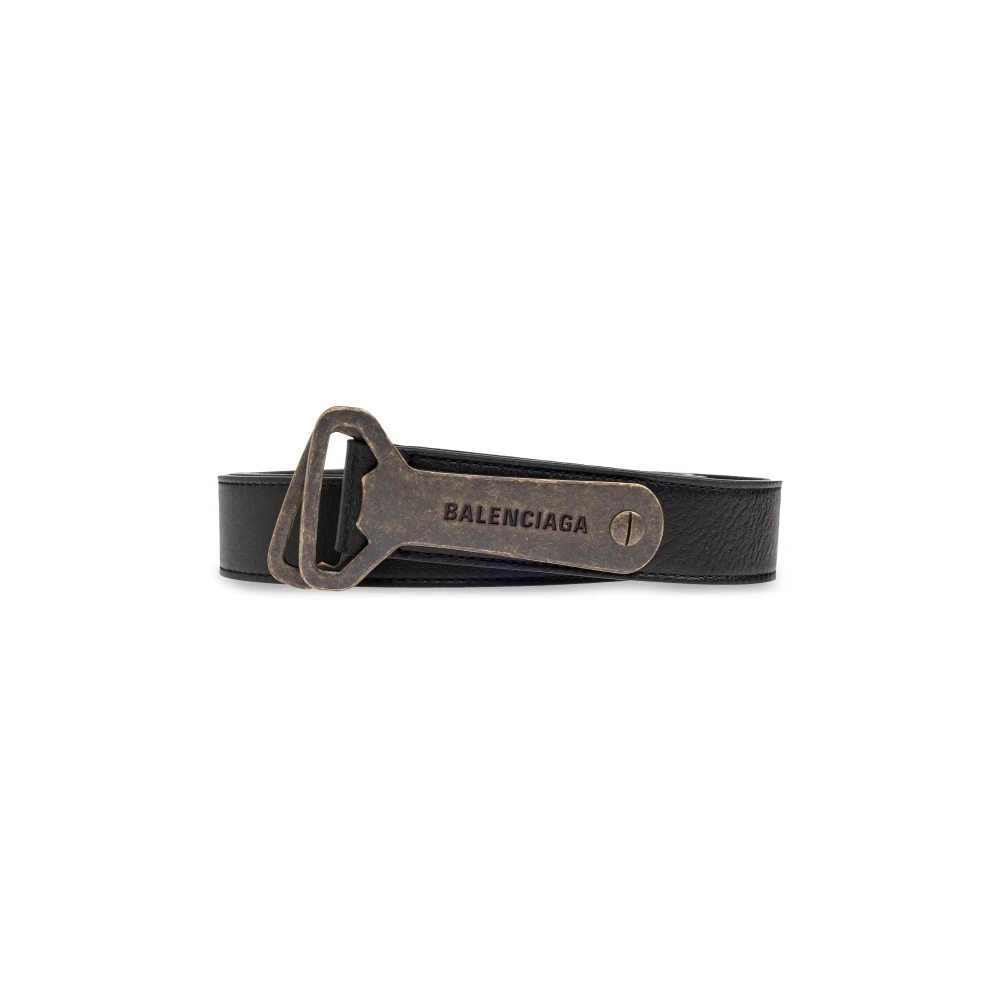 Balenciaga Leren riem Black Heren