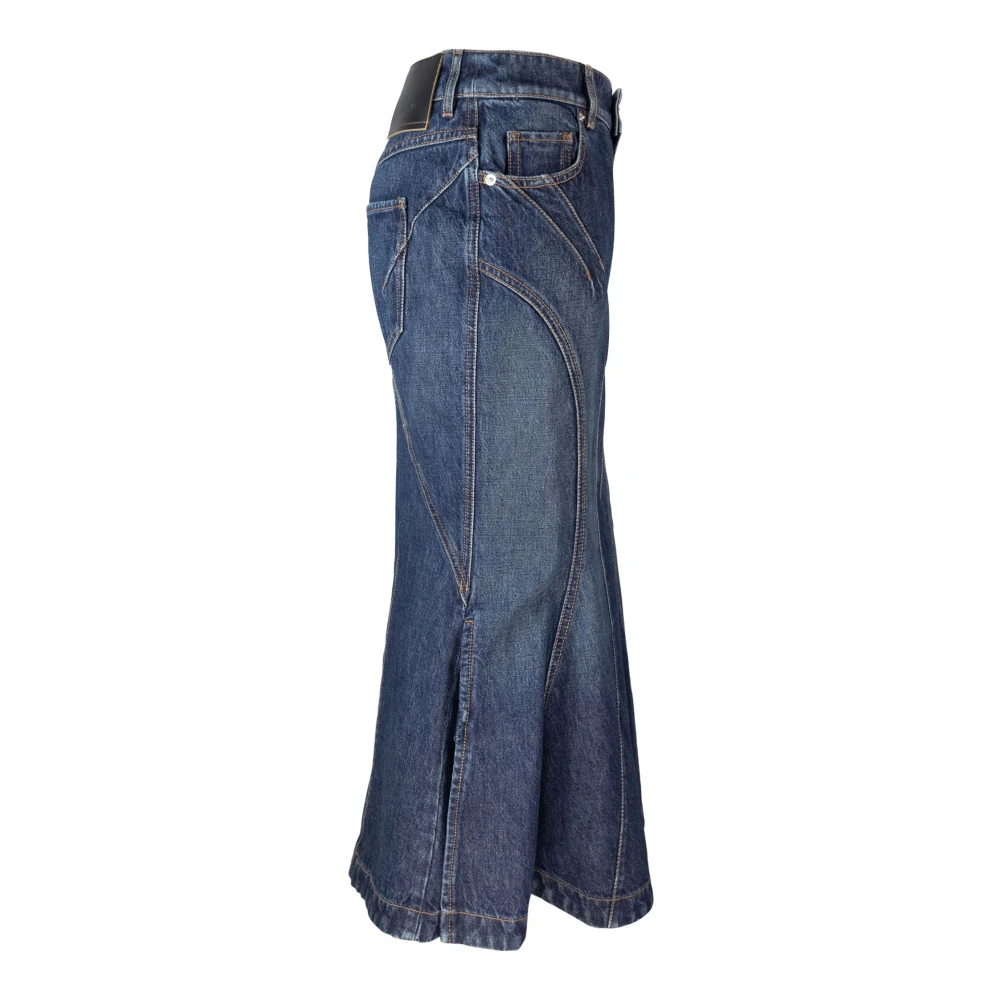 SPORTMAX Blauwe Zeemeermin Lage Taille Rok Blue Dames