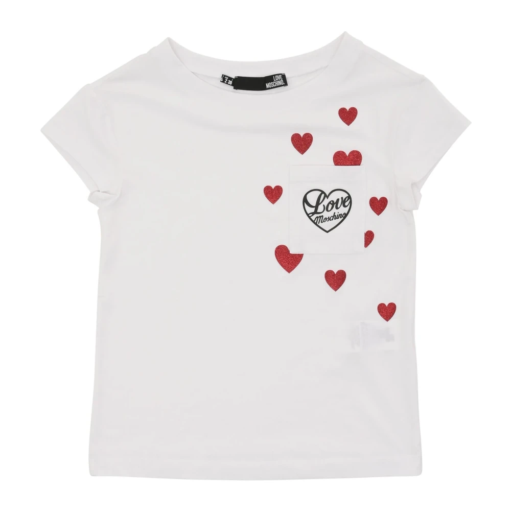 Love Moschino Wit Katoen Spandex T-Shirt White Dames