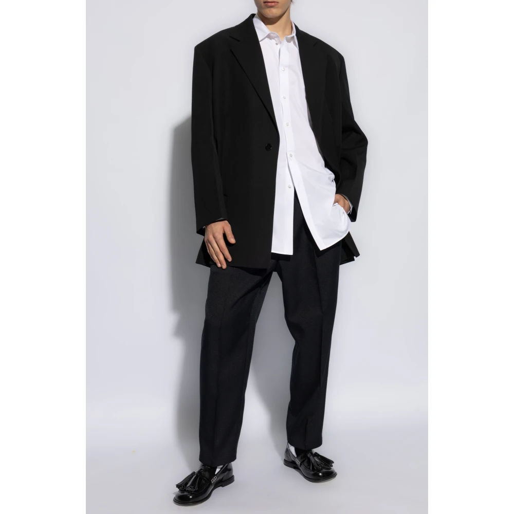 Jil Sander Wollen jas Black Heren