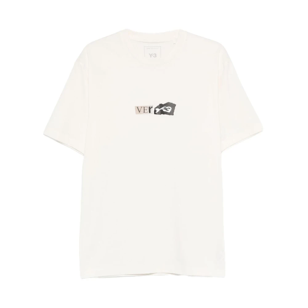 Y-3 Men's White T-Shirts, S, Gfx Short Sleeve Tee