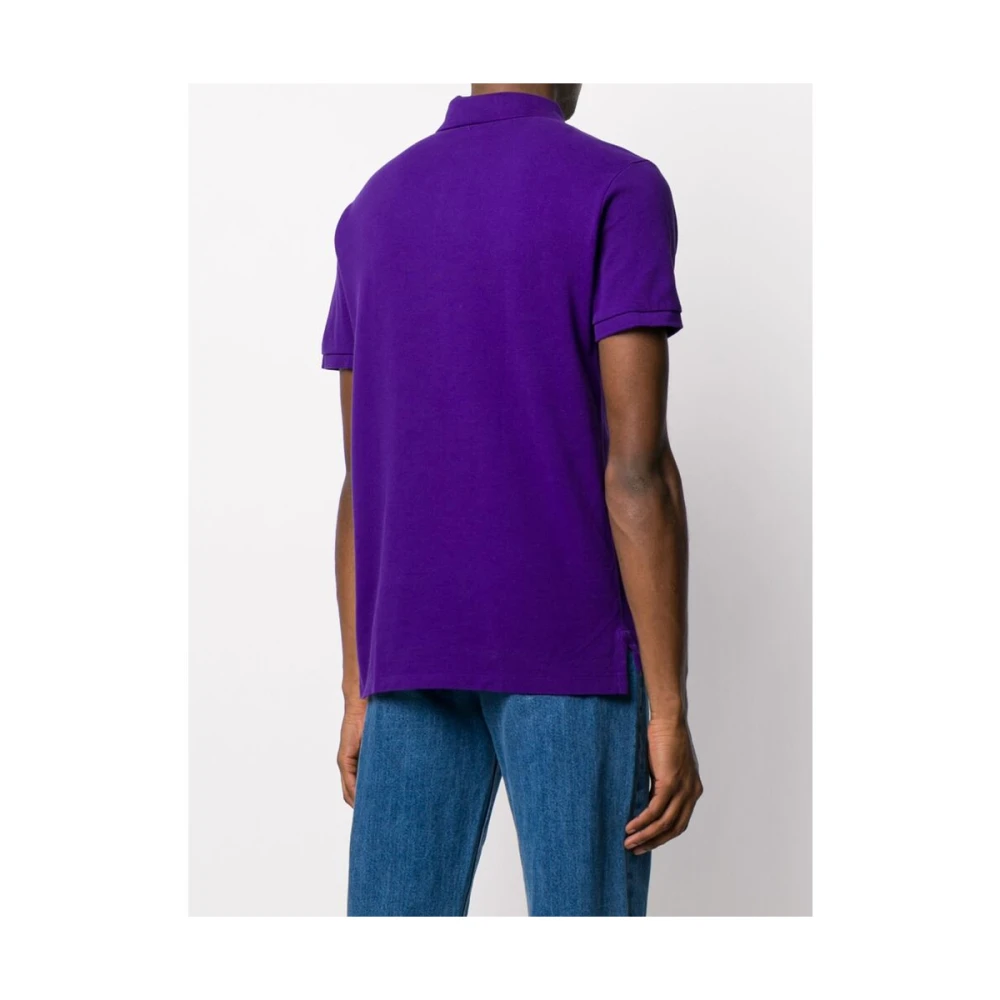 Ralph Lauren Polo shirt met korte mouwen en geborduurd logo Purple Heren