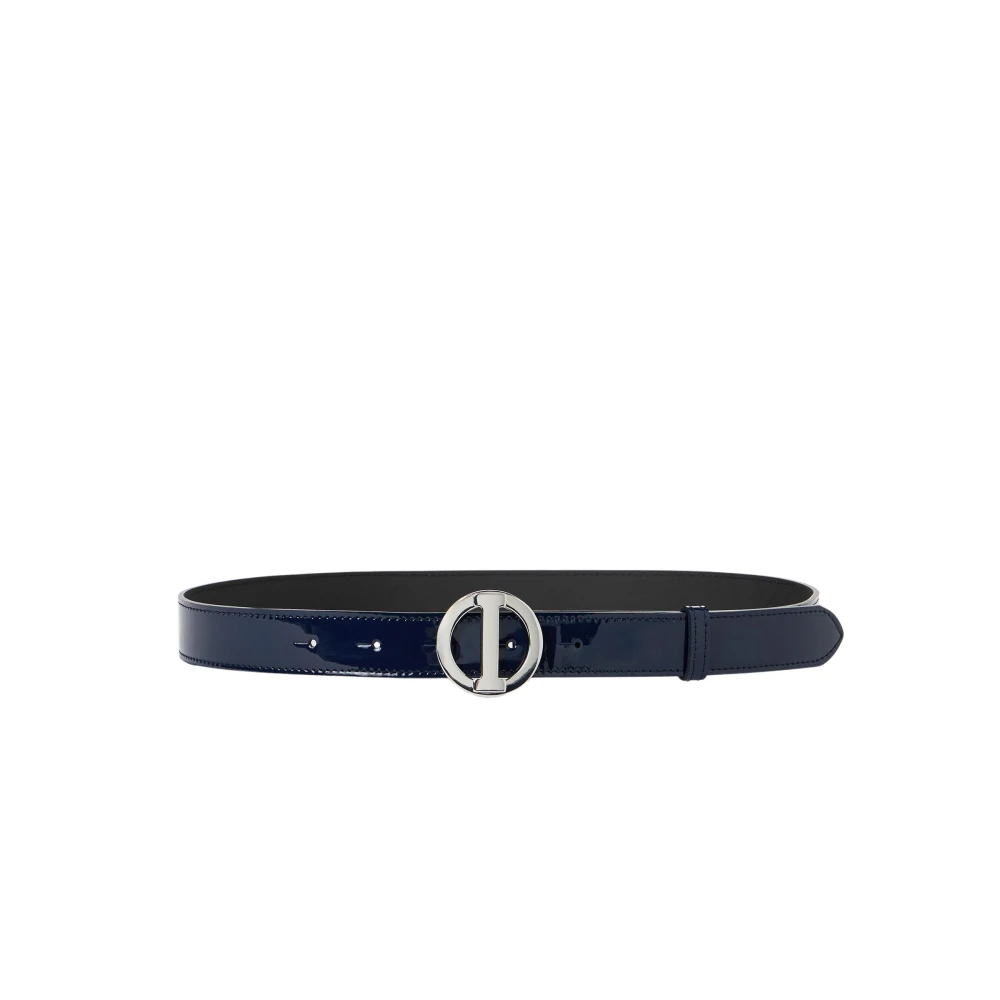 Iceberg Blauwe Faeda Piuma leren riem met logogesp I Blue Dames
