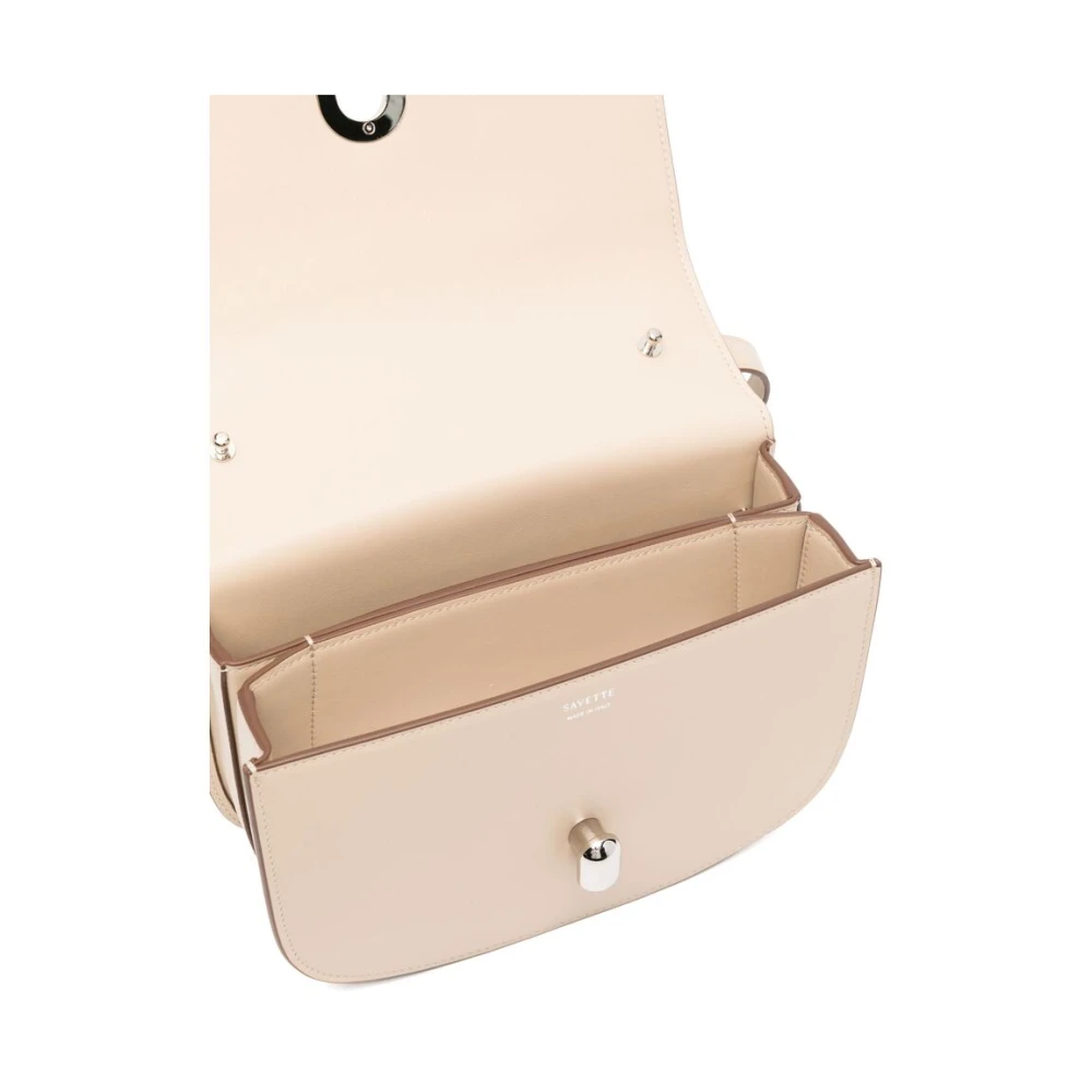 Savette Beige Schoudertas met Overslag Beige Dames