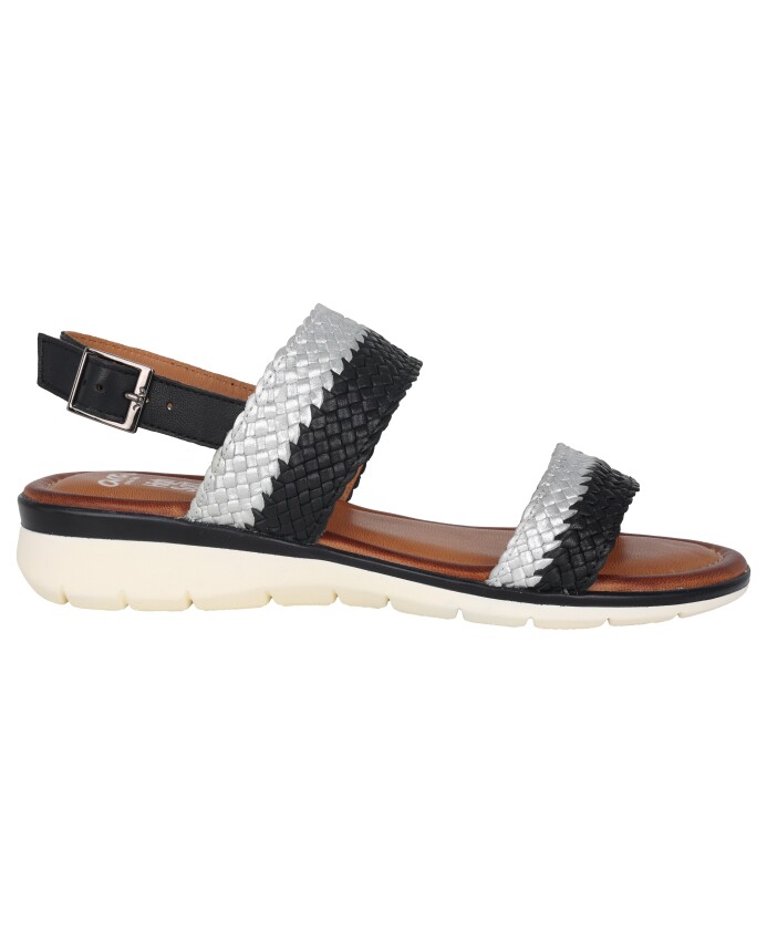 sandalette-en-cuir-tresse-noir-blanc