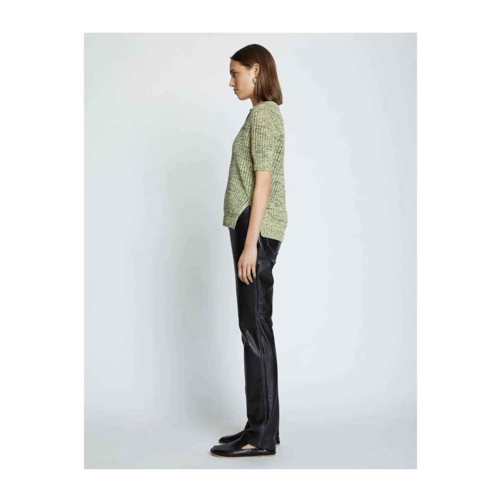 Proenza Schouler Luxe Zijde Katoen Polo Top Green Dames