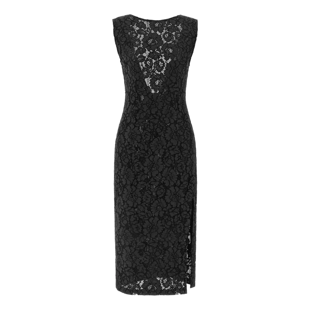 Pinko Women's Black Party Dresses, M, Drupa Lace Midi Dress