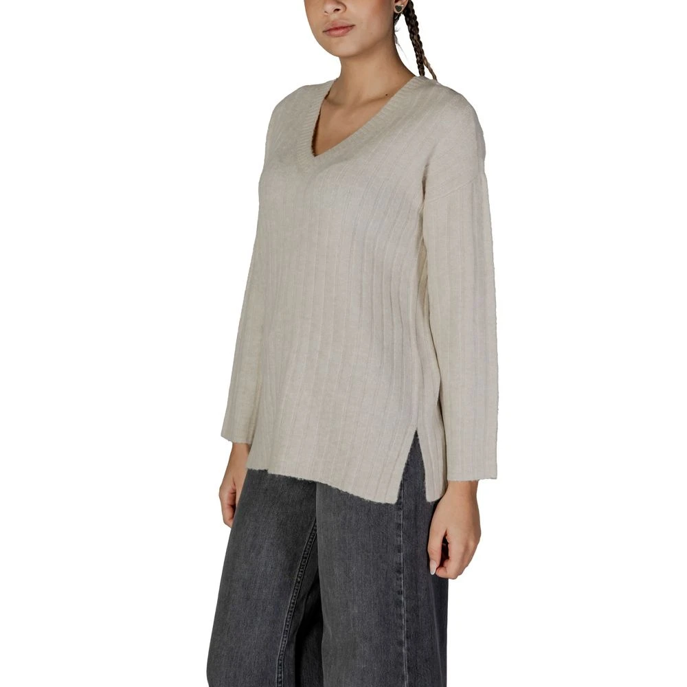 Vila Beige Acryl Trui Herfst Winter Collectie Beige Dames