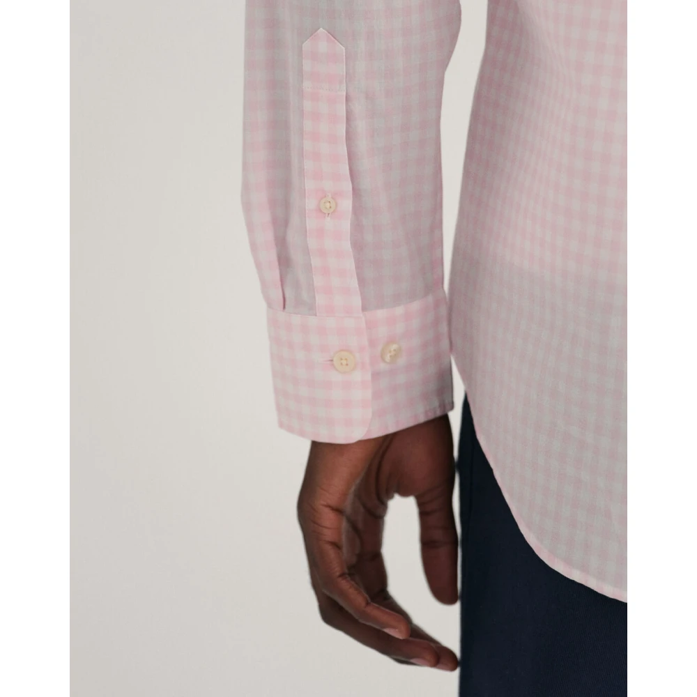 Gant Vichy Check Poplin Overhemd Pink Heren