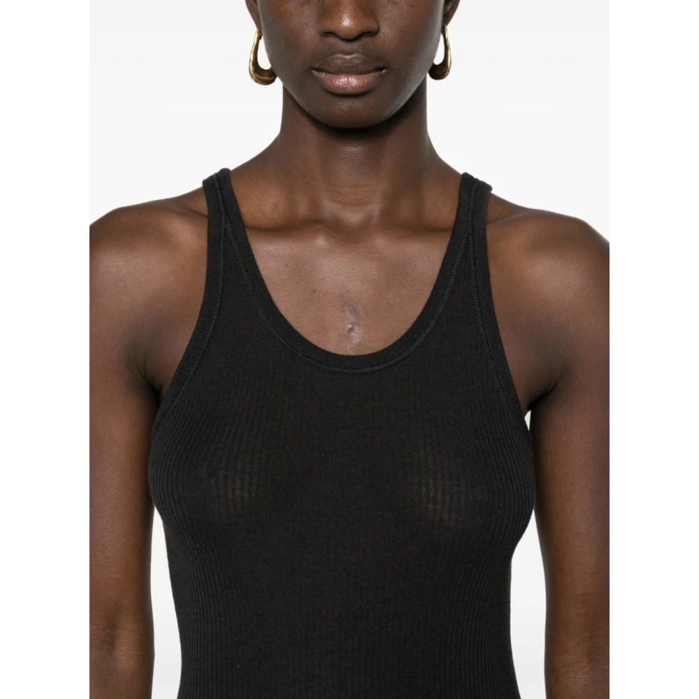 Lemaire Naadloze Tanktop met Bretels Black Dames