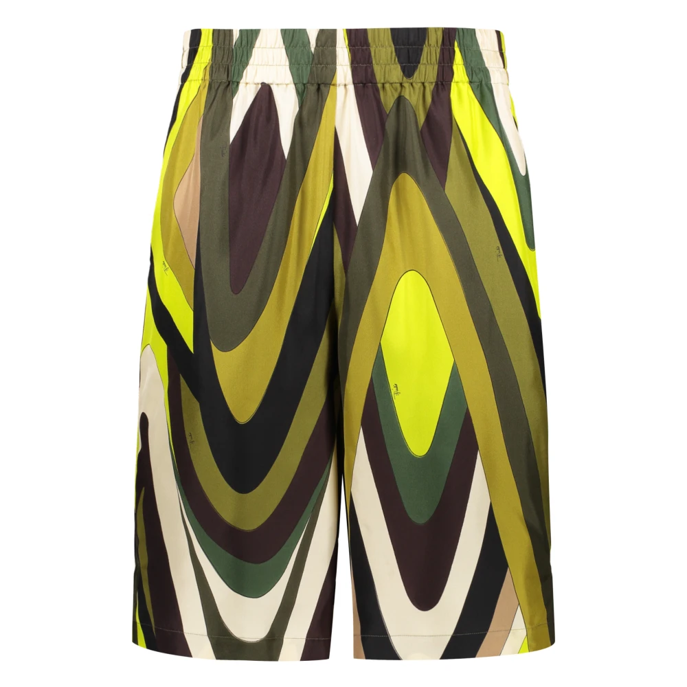 EMILIO PUCCI Bermuda Shorts met Logo Print en Elastische Tailleband Multicolor Heren
