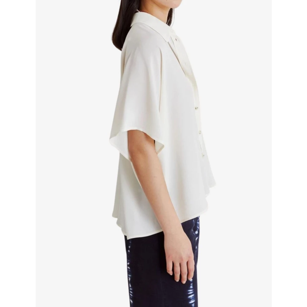 Momoni Zijden Shirt Brooklyn Stijl Beige Dames