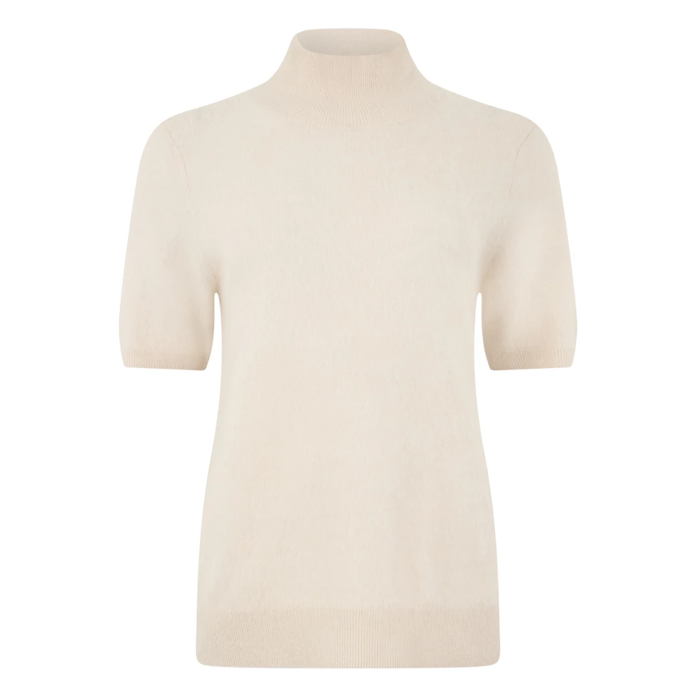 Max Mara , Turtlenecks, Female, Beige, L, Buono Short Sleeve Jumper