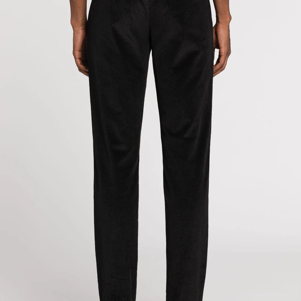Roberto Cavalli Corduroy Tiger Tooth Broek Black Heren
