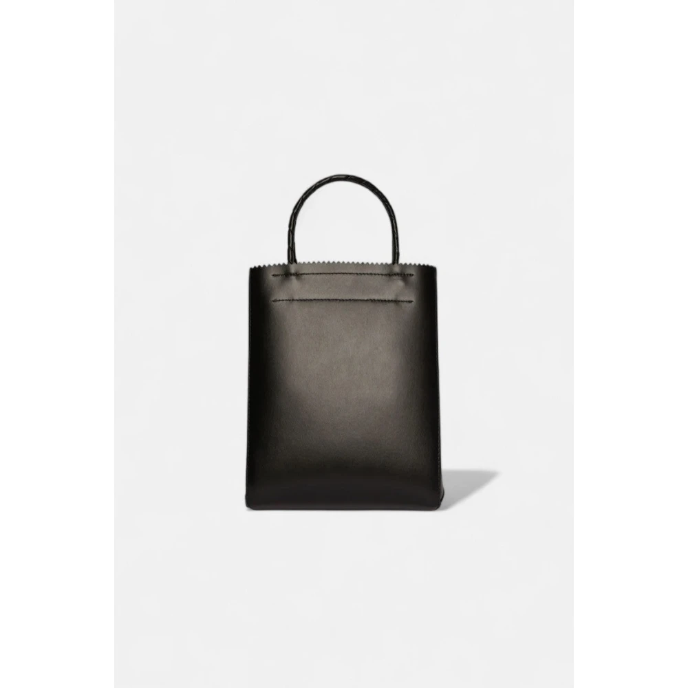 Msgm Kleine leren tote tas Black Dames