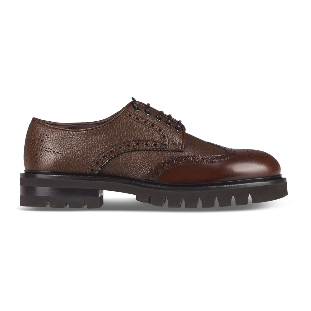 Ferragamo Men's Brown Flat Shoes In Mid Sherwood Style - Laced Shoes - 5 Uk - Shoes