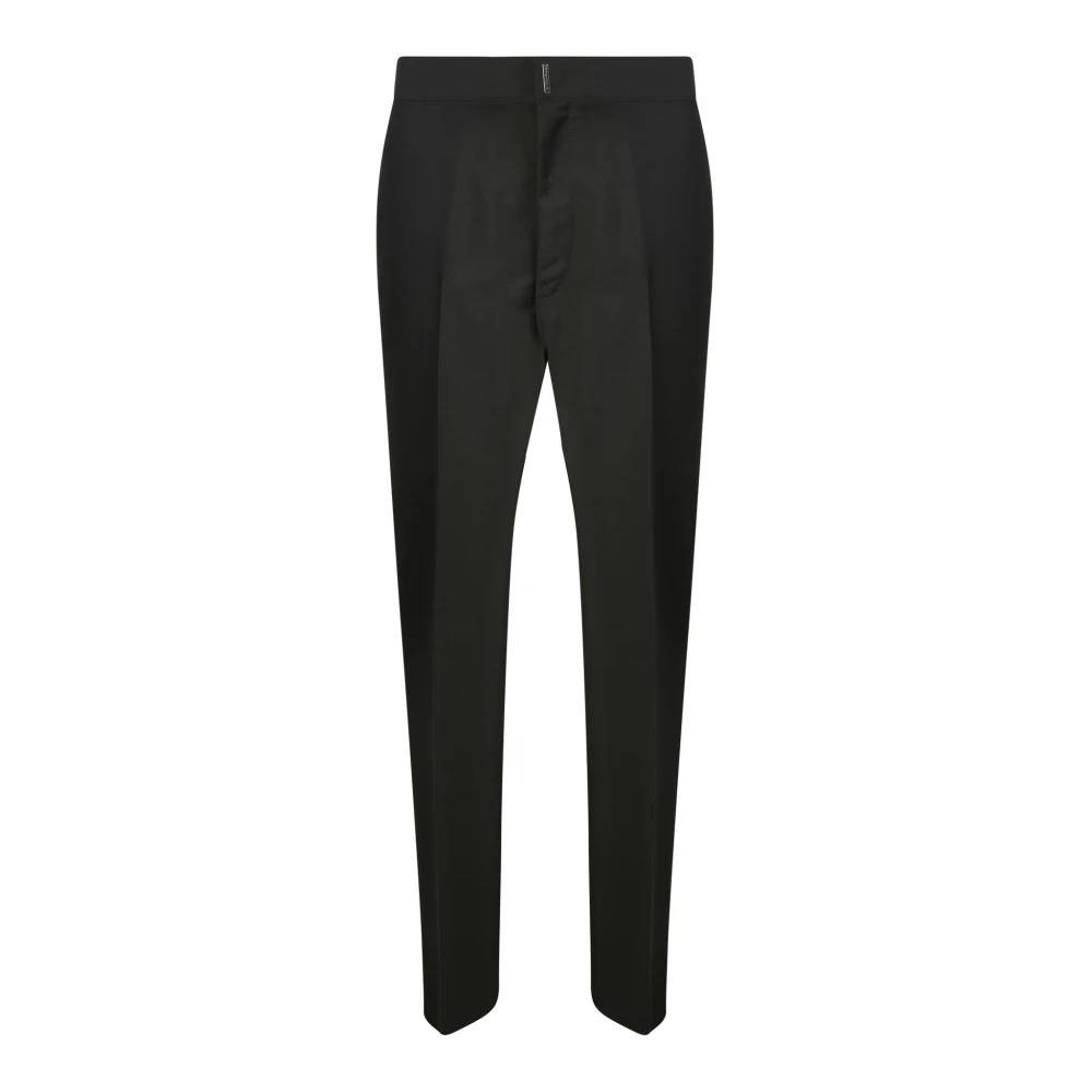 Givenchy Men's Black Suit Trousers, L, Wool Trousers Elasticated Waist Straight Cut